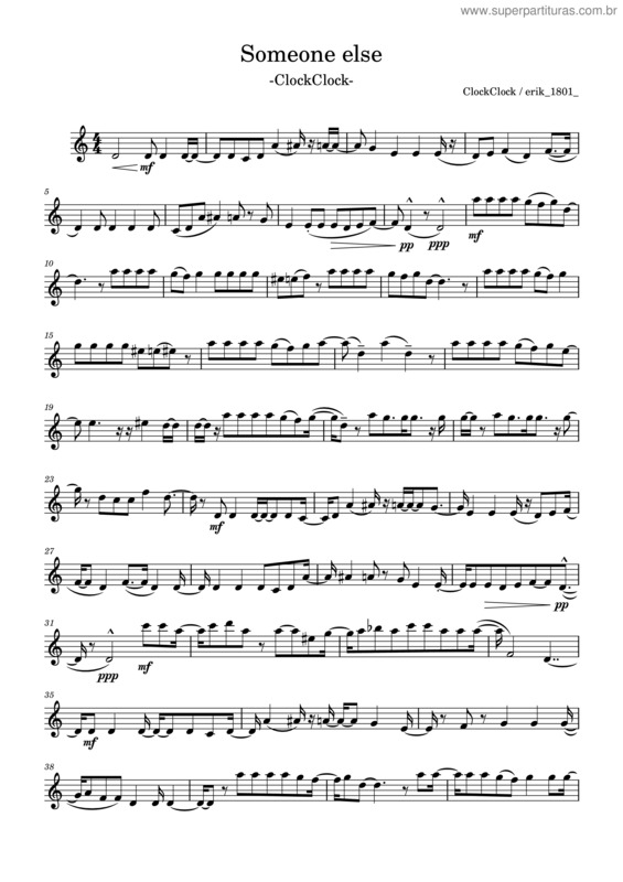 Partitura da música Sorry – Clockclock Someone Else –Clockclock–  [Alt–Saxophone]